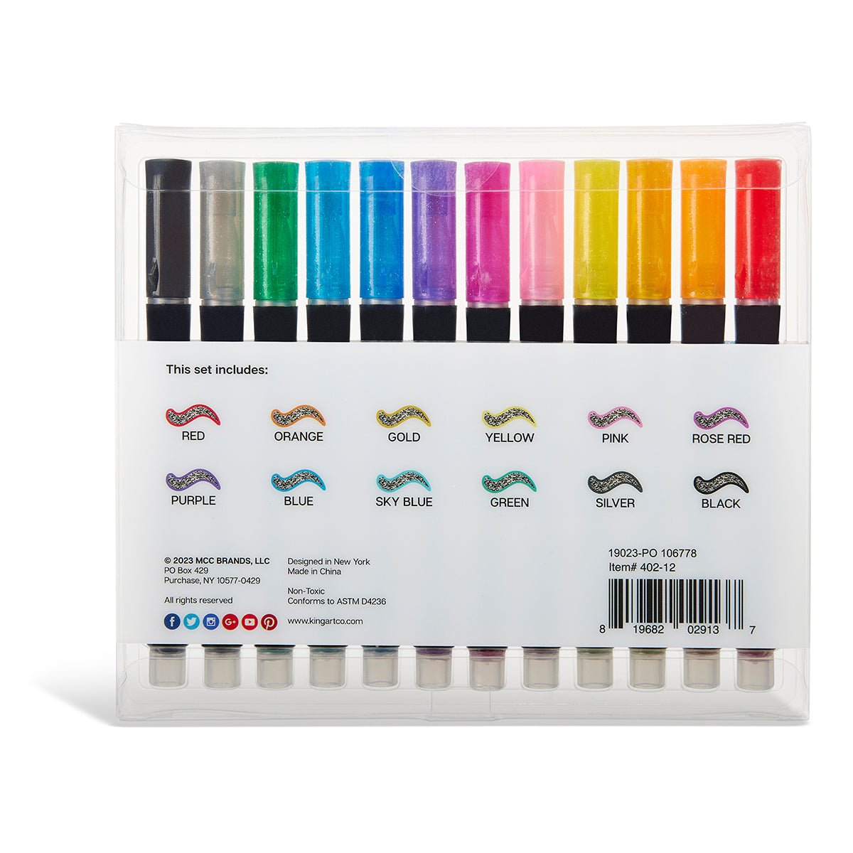 12/24/36 Colors Metallic Round Tip Markers Outline Marker - Temu
