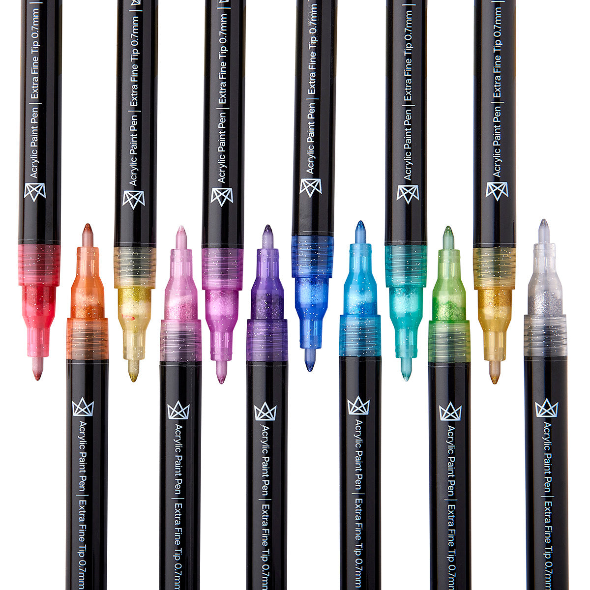 KINGART® PRO Extra Fine Point Acrylic Metallic Paint Pen Markers