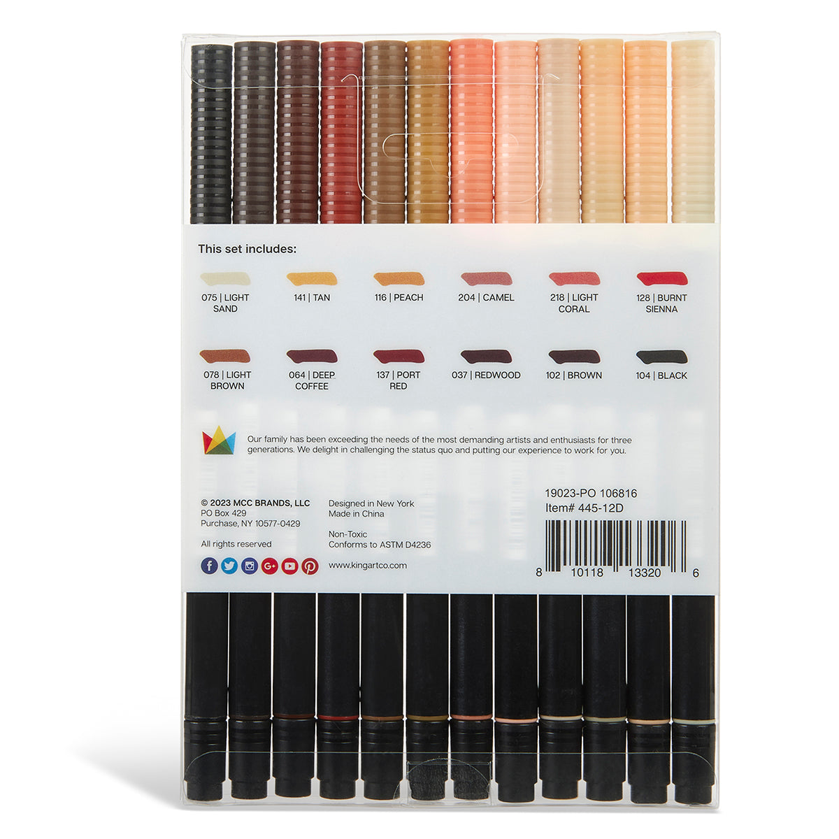 KINGART® PRO Twin-Tip™ 445 Series Brush Pen Art Markers, Set of 96 Unique &  Vivid Colors, KINGART