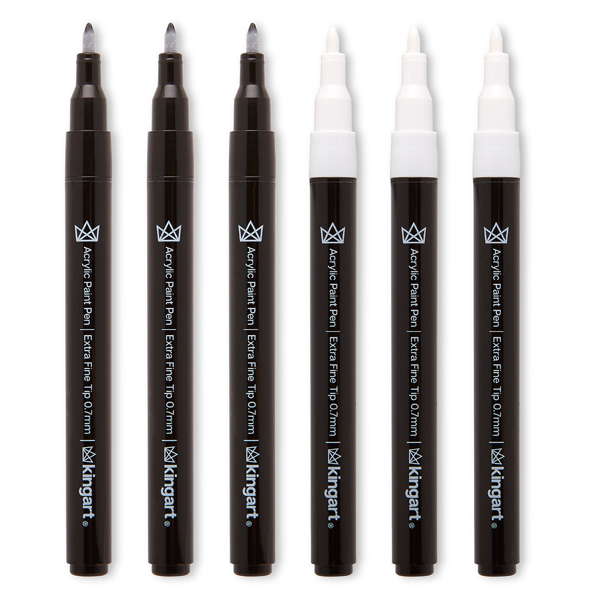 White Paint Pens for Rock Painting, Stone, Ceramic, Glass, Wood. Set of 5  Acrylic Paint Markers White Extra-fine Tip 0.7mm 