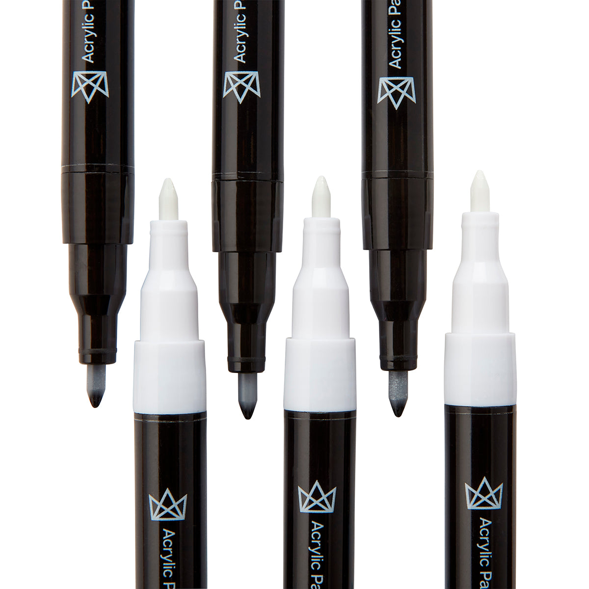 KINGART® PRO Extra Fine Point Acrylic Paint Pen Markers, Black