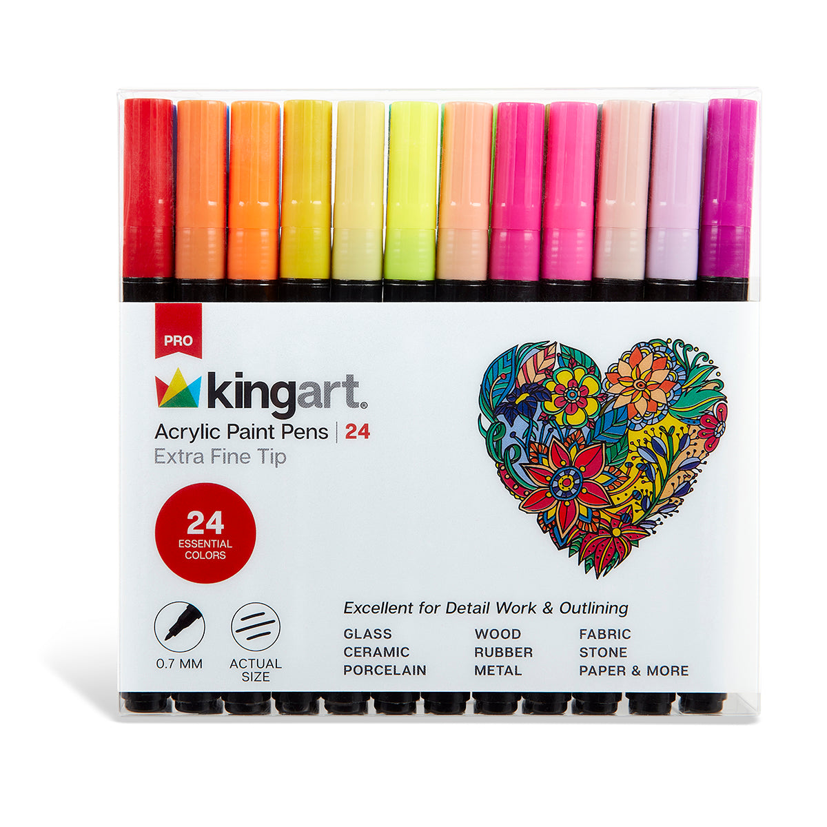 24 Colors Dual Tip Acrylic Paint Pens Markers, Paint Pens for Rock