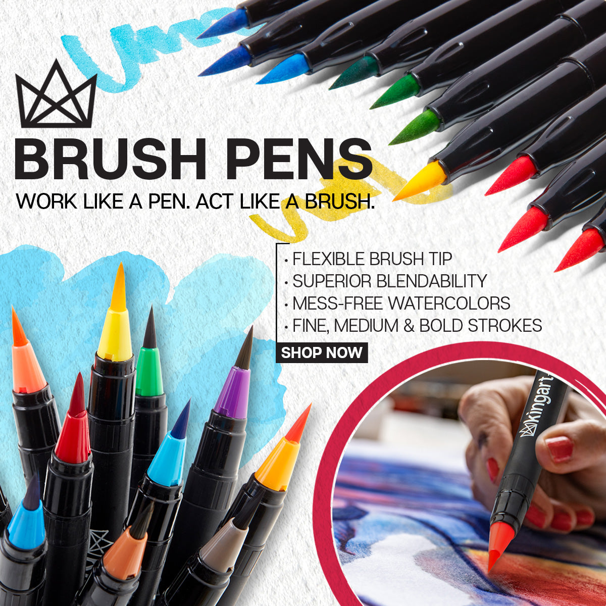 Watercolor Brush Pens by GoArtPro  Set of 20 Color Soft Flexible