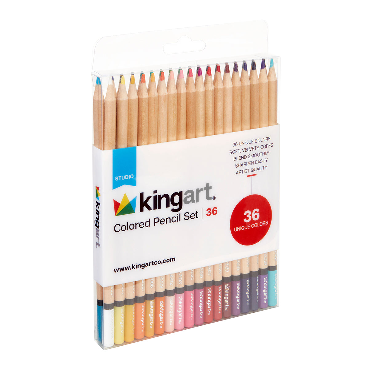 Kingart Soft Core Colored Pencils Set of 24 Unique Vibrant Colors
