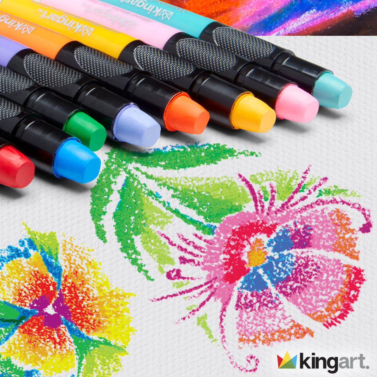 KINGART 580-48 GEL STICK Set, Artist Pigment Crayons, 48 Unique Colors,  Water Soluble, Creamy, and Odorless, Use on Paper, Wood, Canvas and more