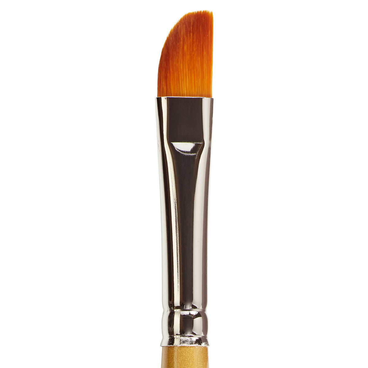 Golden Synthetic Hair Flat Brush (12): Paint Models & Crafts Easily