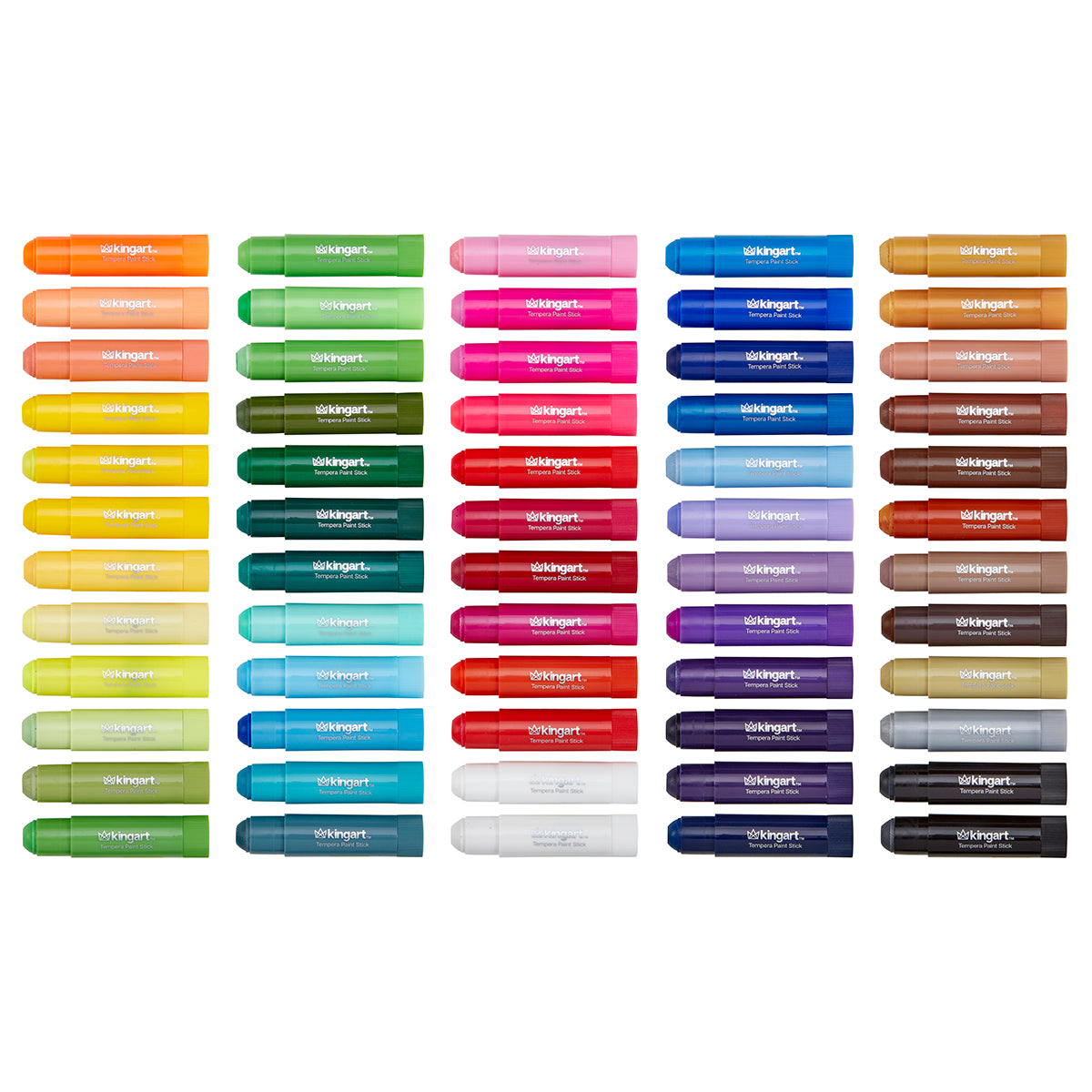 KINGART® Tempera Paint Sticks, 24 Vibrant Colors Solid Tempera