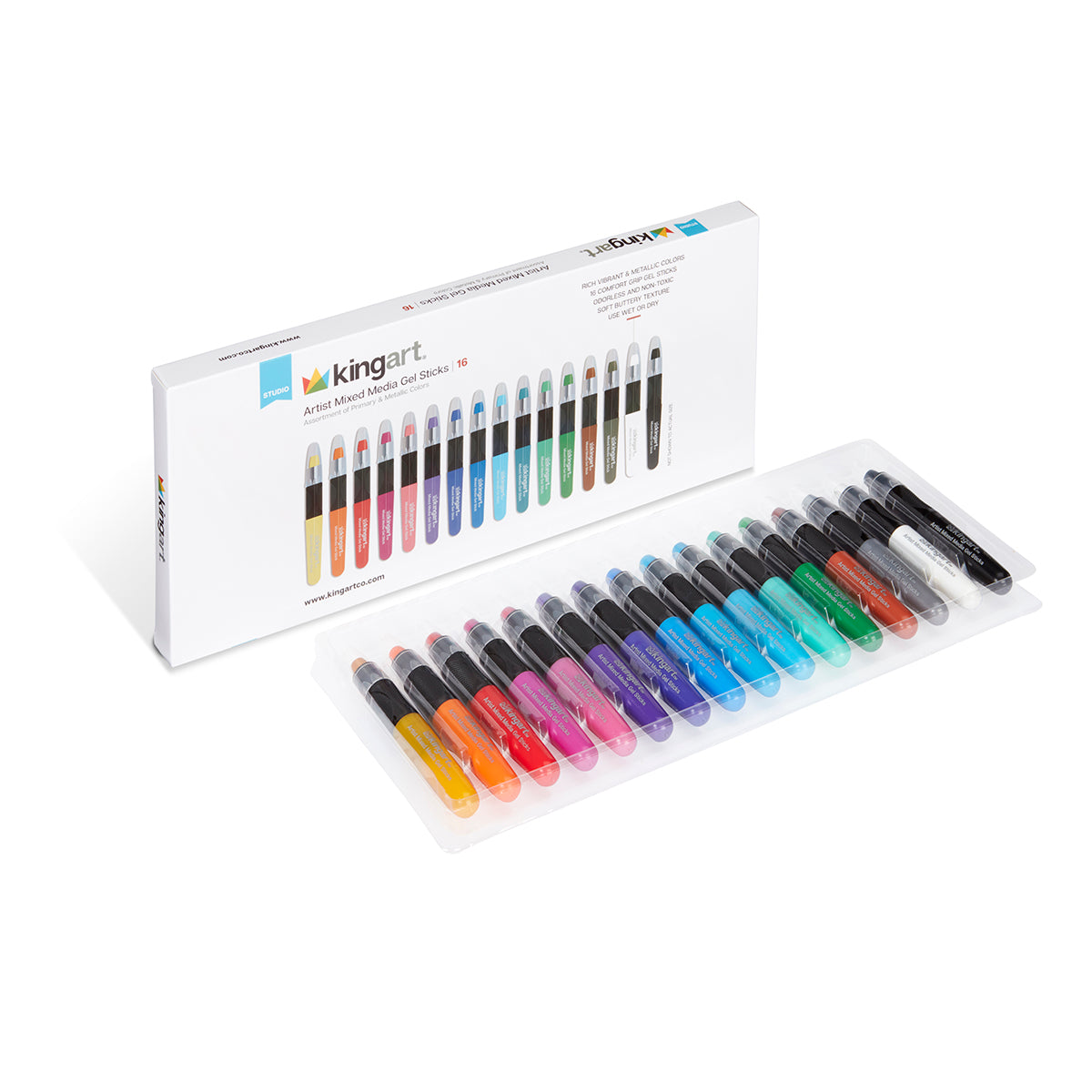 KINGART® Gel Stick Artist Mixed Media Watercolor Crayons, Set of 72 Unique  Colors