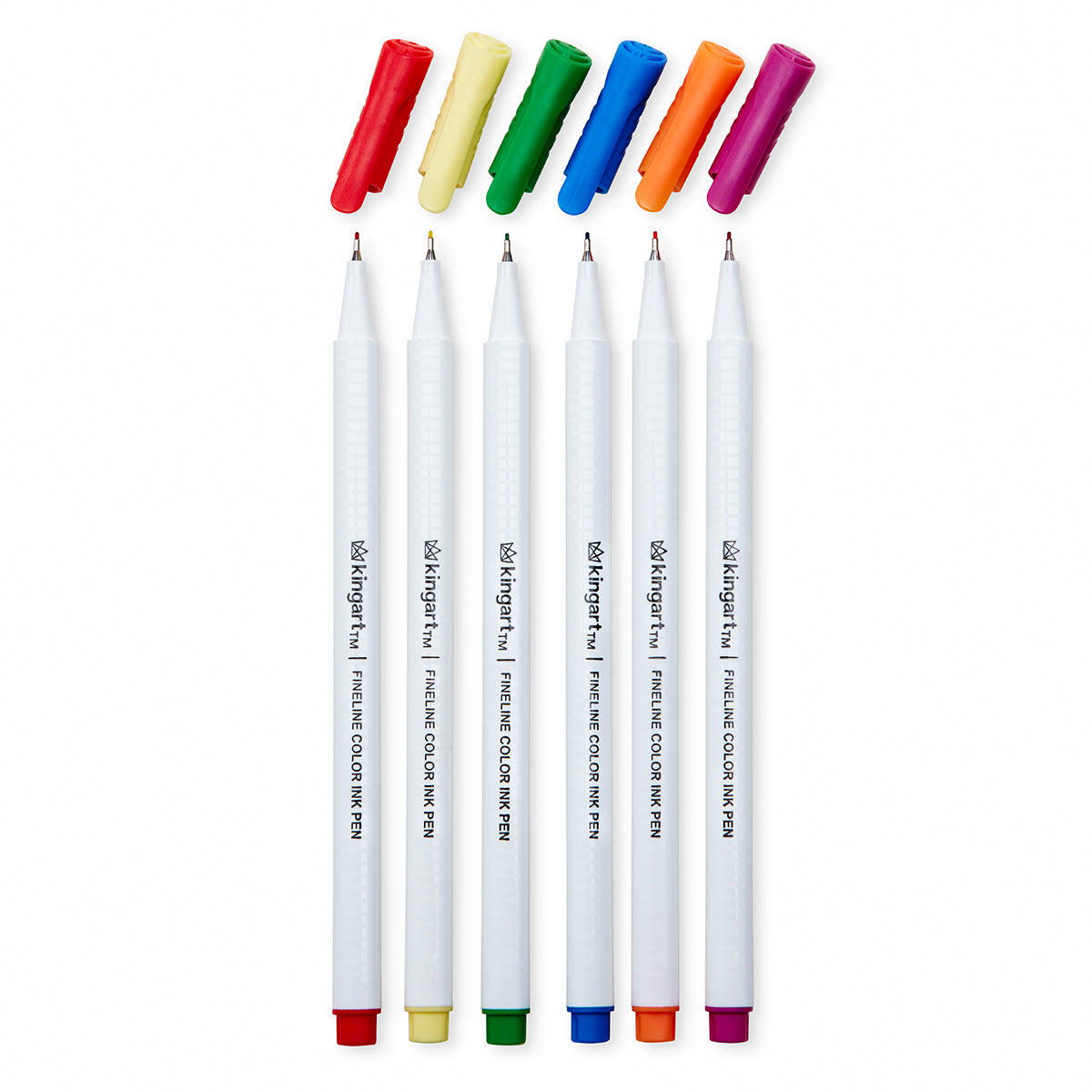 KINGART Studio Felt Tip Pens, Medium Point, Unique Bright Colors, Set of 24