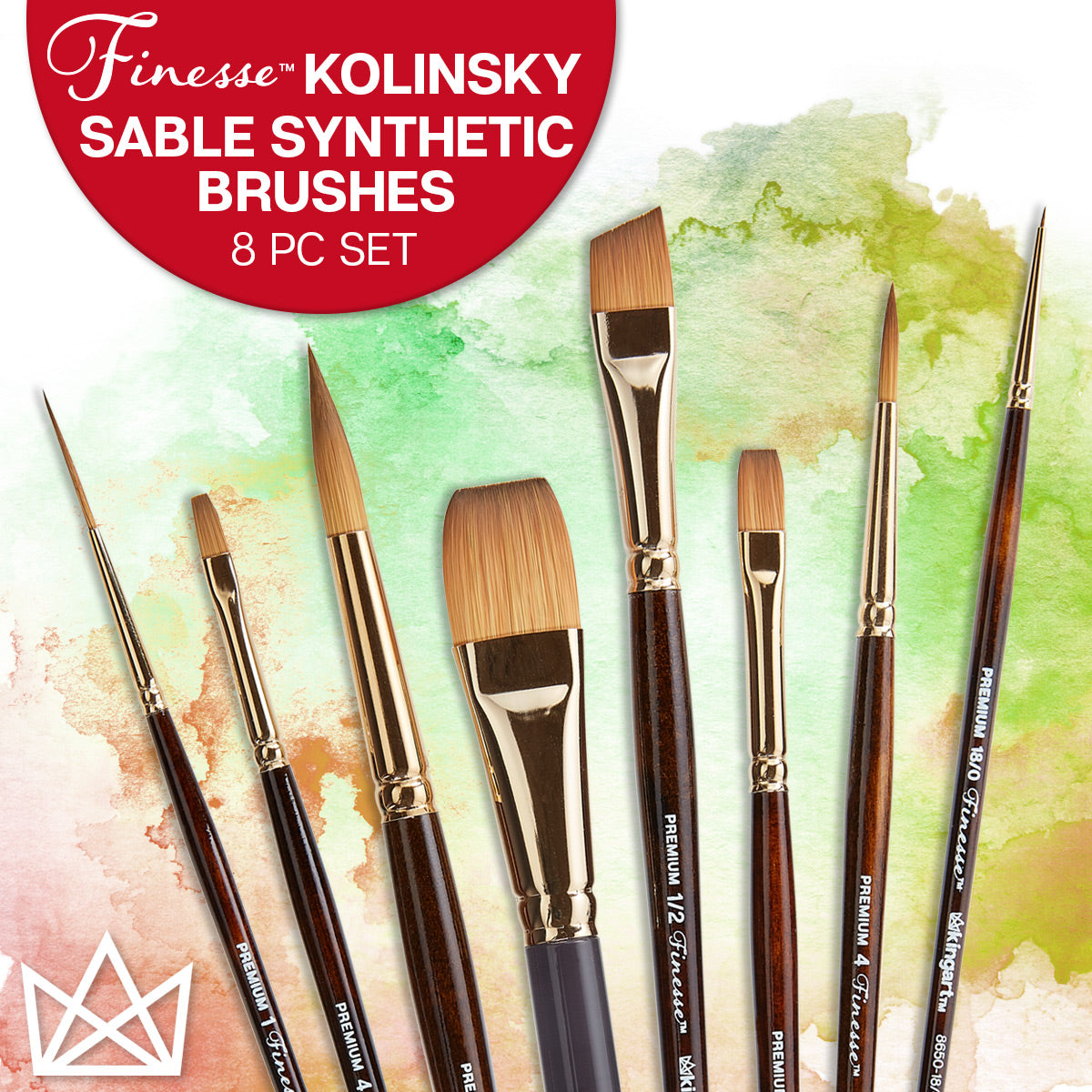 Synthetic Kolinsky Watercolor Brush - Curved Round - 4