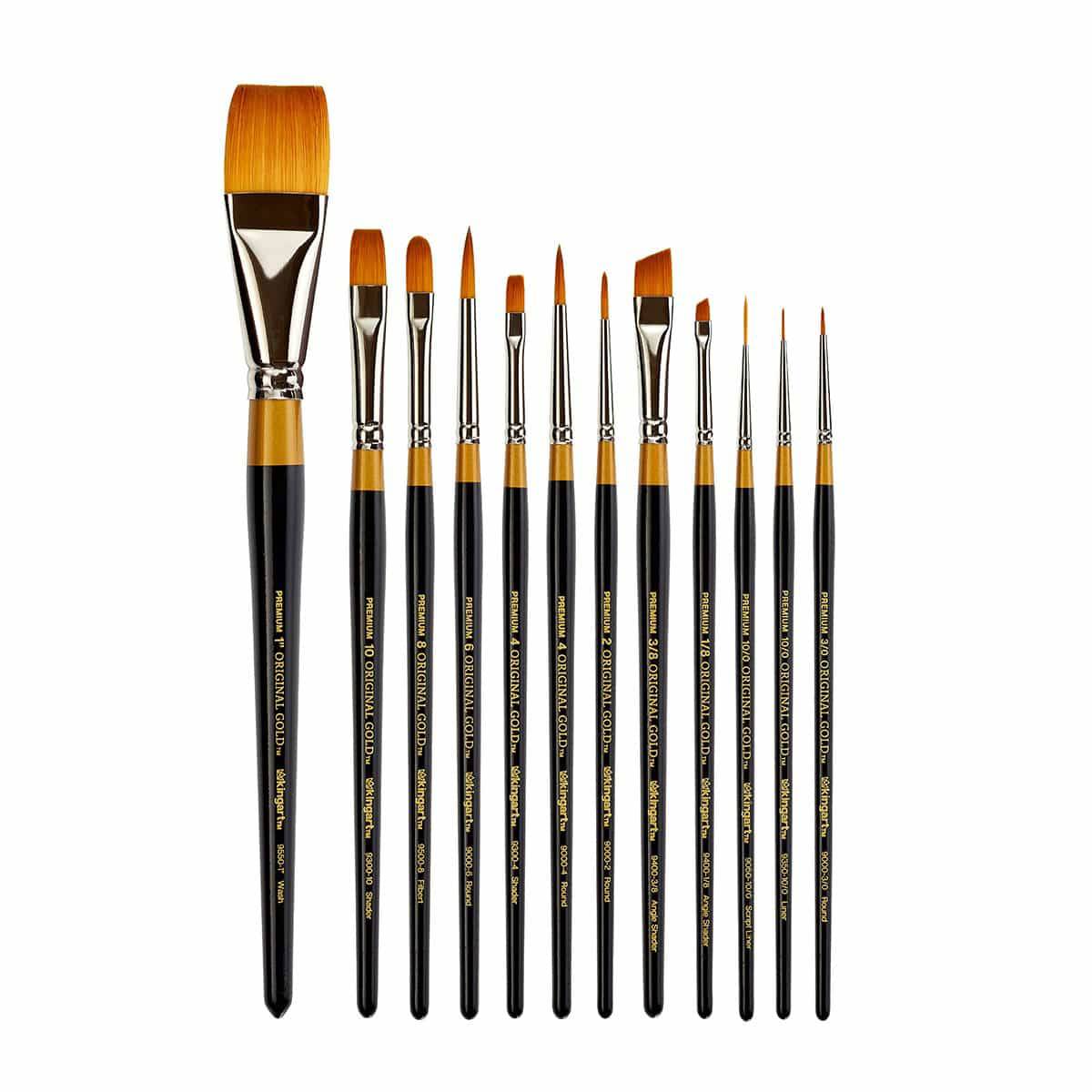 Golden Taklon Set of 4 Brushes