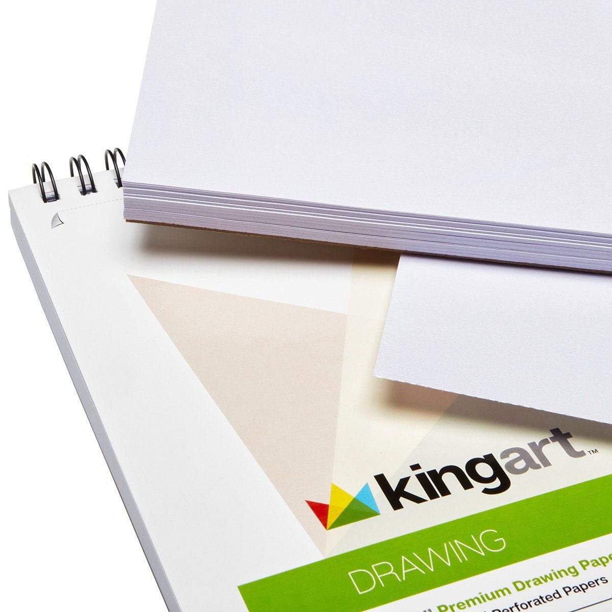 Kingart Top Spiral Drawing Pad 8x10 2 Pack - 75 Sheets
