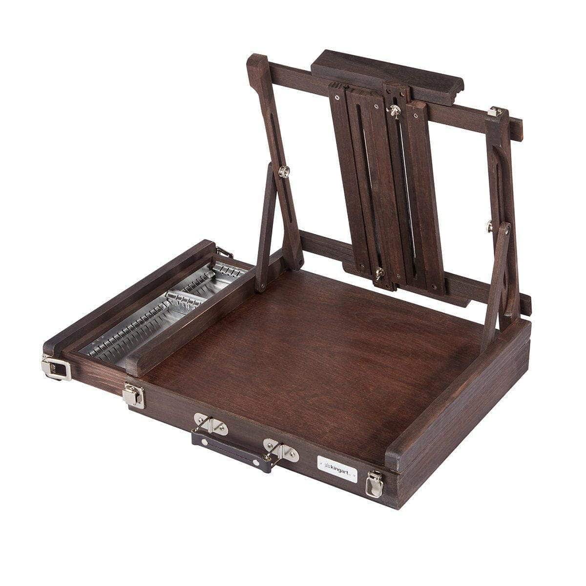 KINGART® Wooden Tabletop Easel with Metal-Lined Storage Drawer, Espresso  Finish