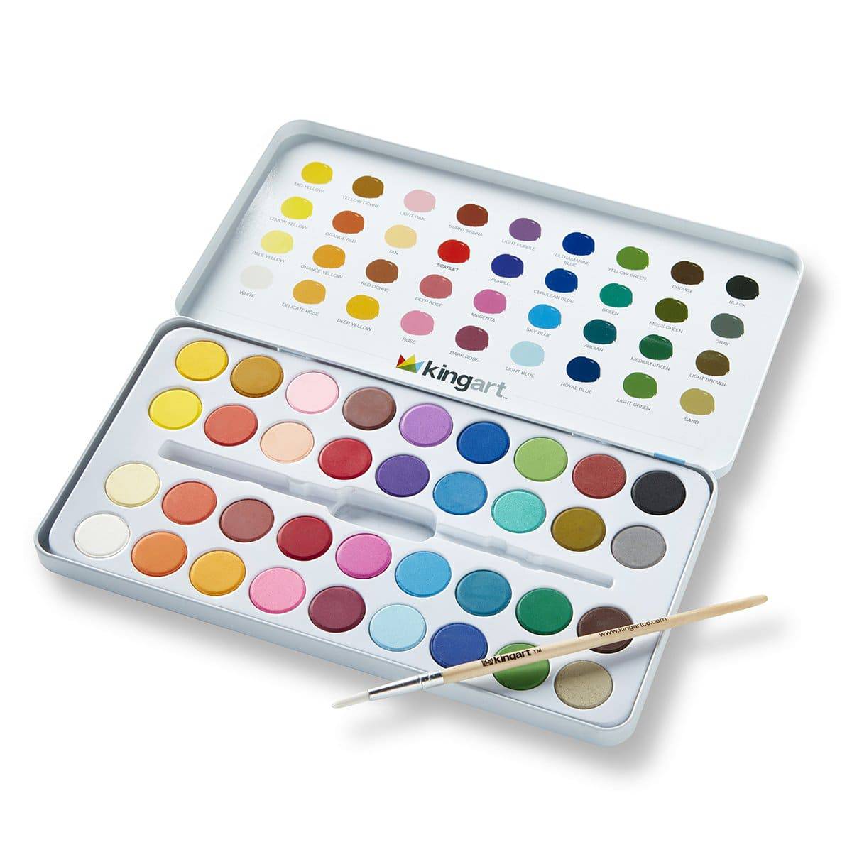 Watercolor tray and brush stock photo. Image of creative - 145483626