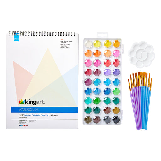 KINGART® Studio Watercolor Paint Art Kit, Set of 48 -  - KINGART