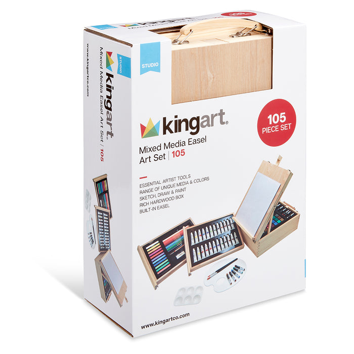 KINGART 105 PC. MIXED MEDIA EASEL ART KIT -  - KINGART