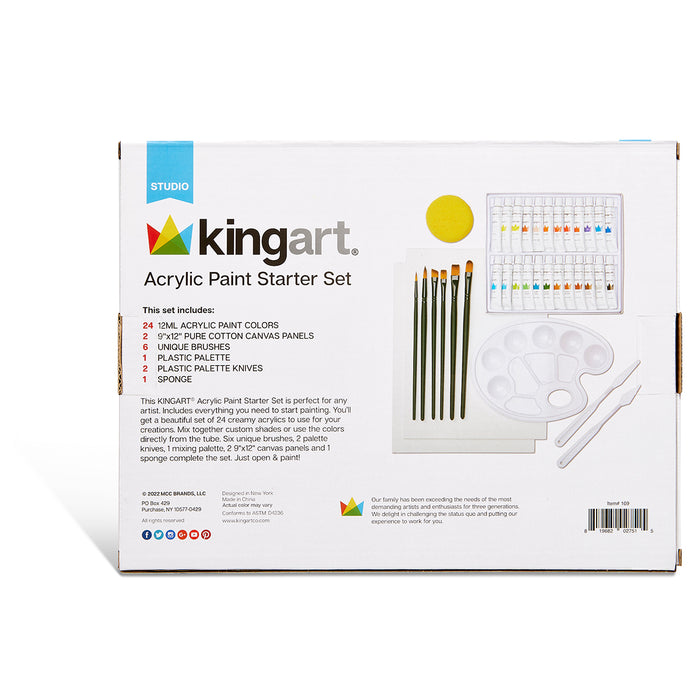 Starter Acrylic Painting Art Set, 36 Pcs