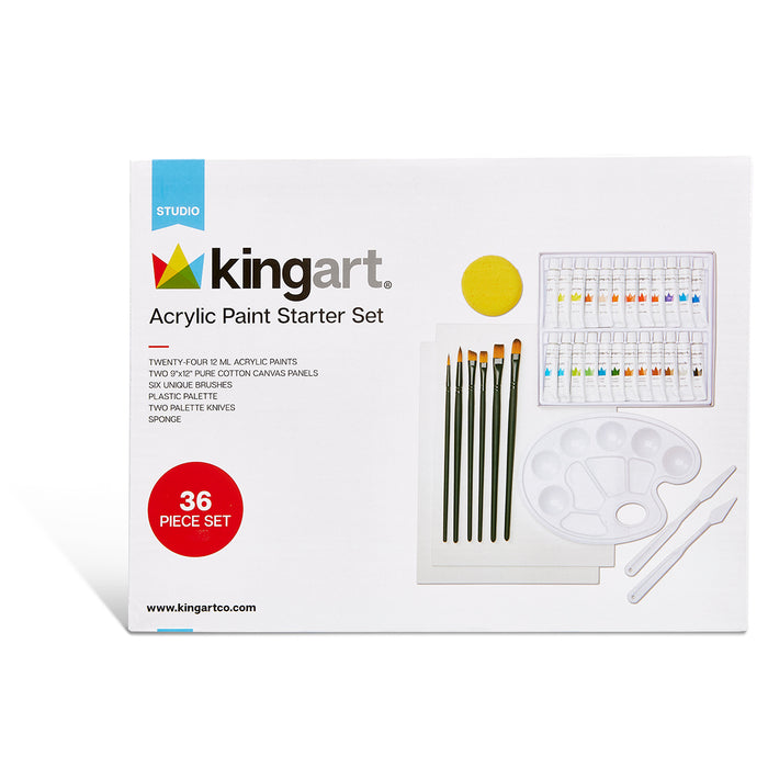 Starter Acrylic Painting Art Set, 36 Pcs