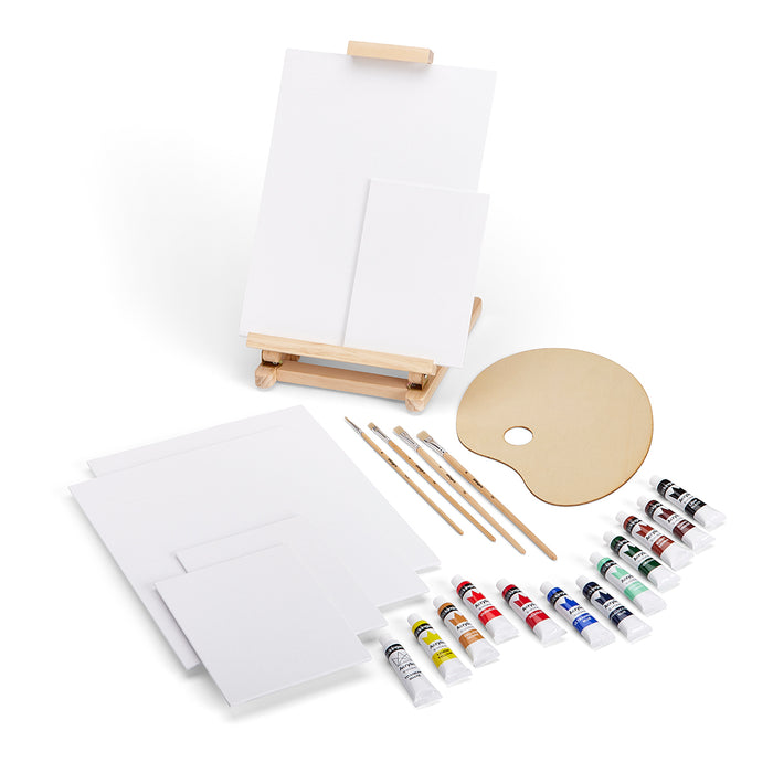 Acrylic Painting Set with Table Easel, 24 Piece Set