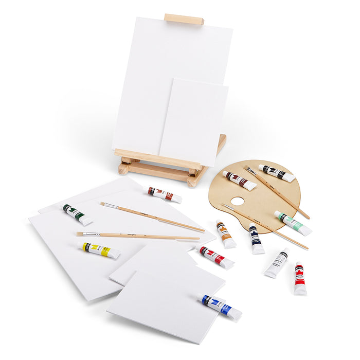 Acrylic Painting Set with Table Easel, 24 Piece Set