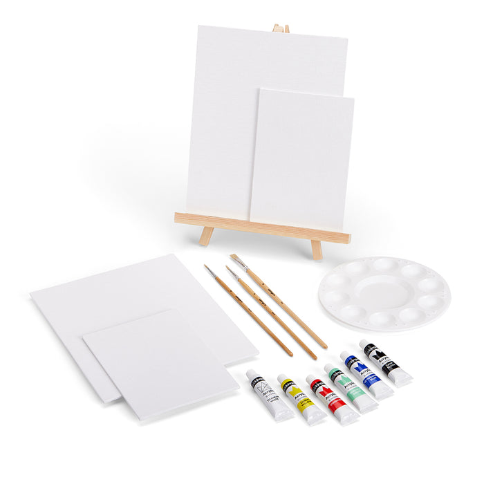 Acrylic Painting Set with Tabletop Easel, 15 pc