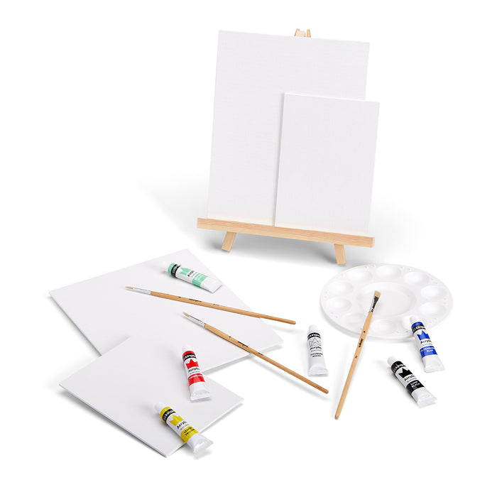 Acrylic Painting Set with Tabletop Easel, 15 pc