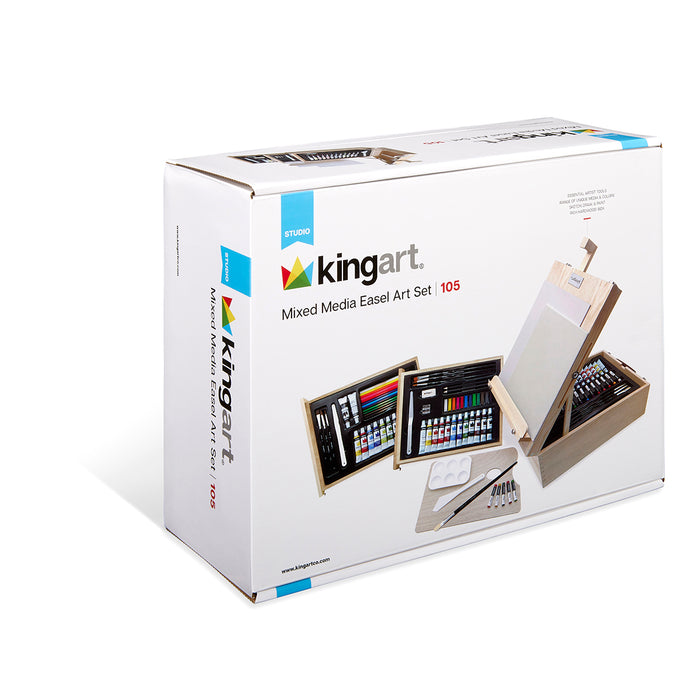 KINGART® Studio Series Mixed Media Table-Top Sketchbox Easel Art Set - Studio - KINGART®