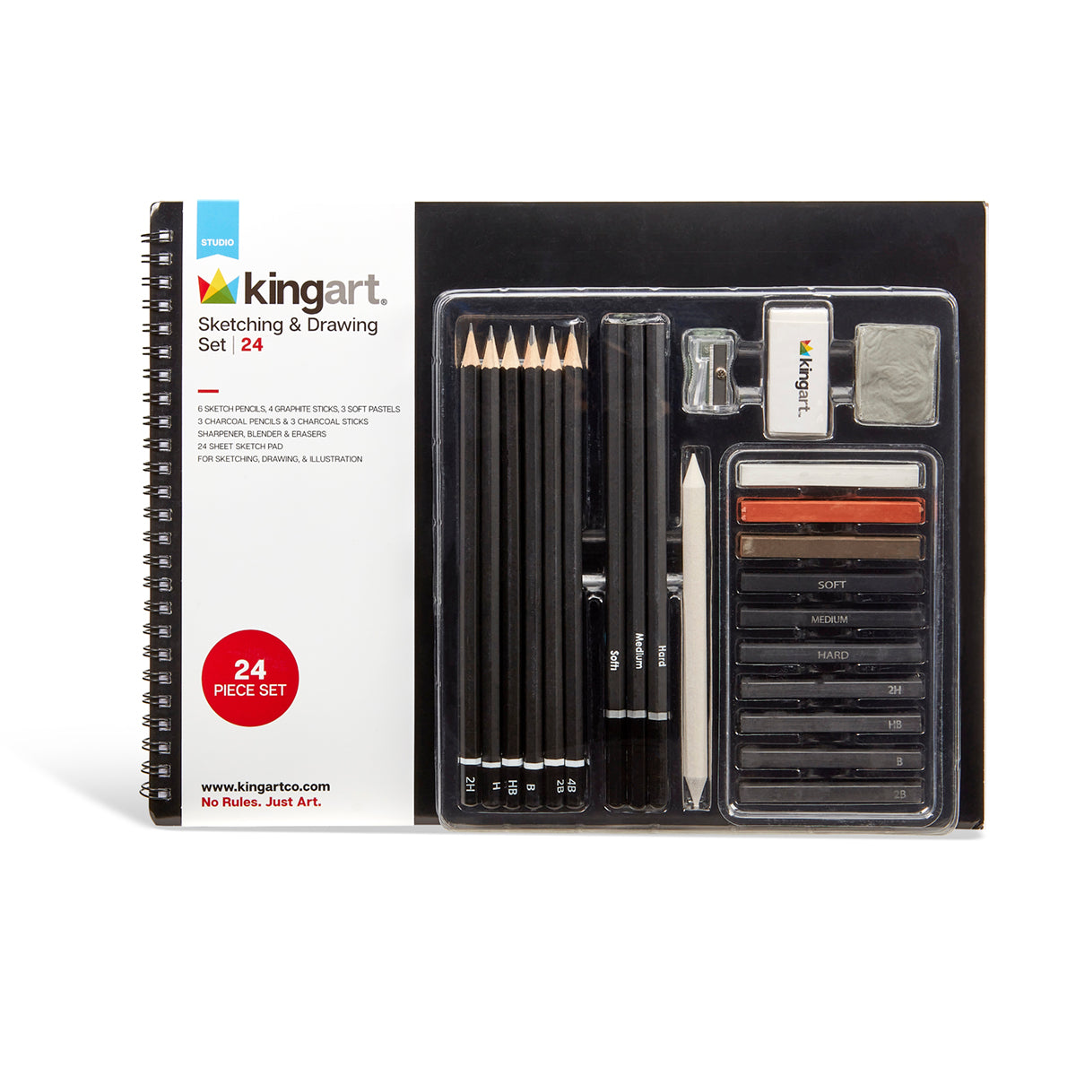 Kingart Pro Artist Sketch and Drawing Pencil Kit 26pc