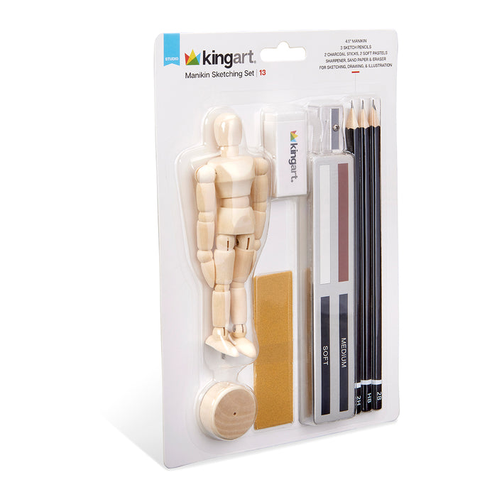 KINGART 13 PC MANIKIN SKETCHING SET -  - KINGART