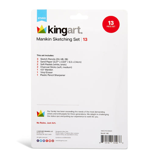 KINGART 13 PC MANIKIN SKETCHING SET -  - KINGART