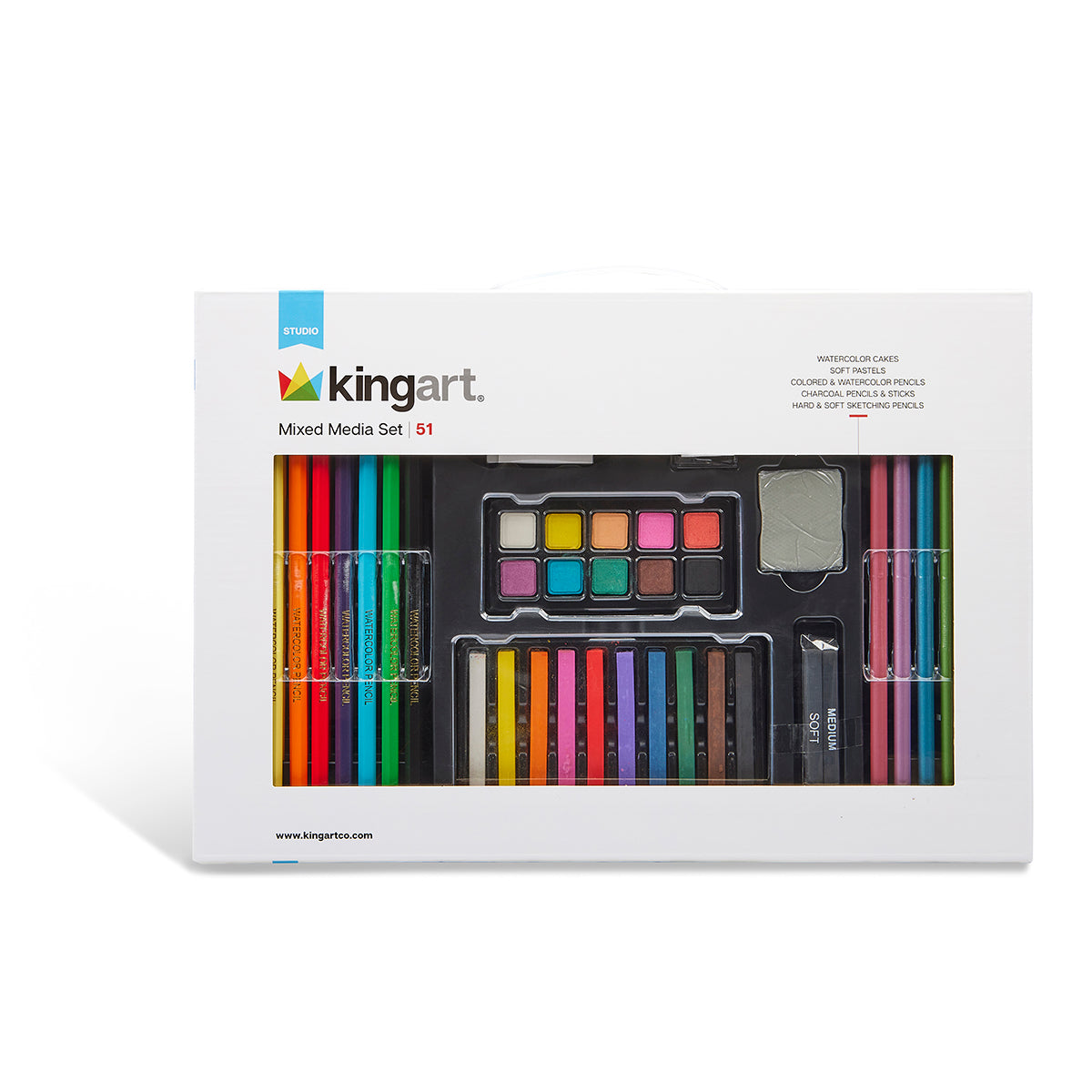 KINGART® Mixed Media Table-Top Sketchbox Easel Art Set