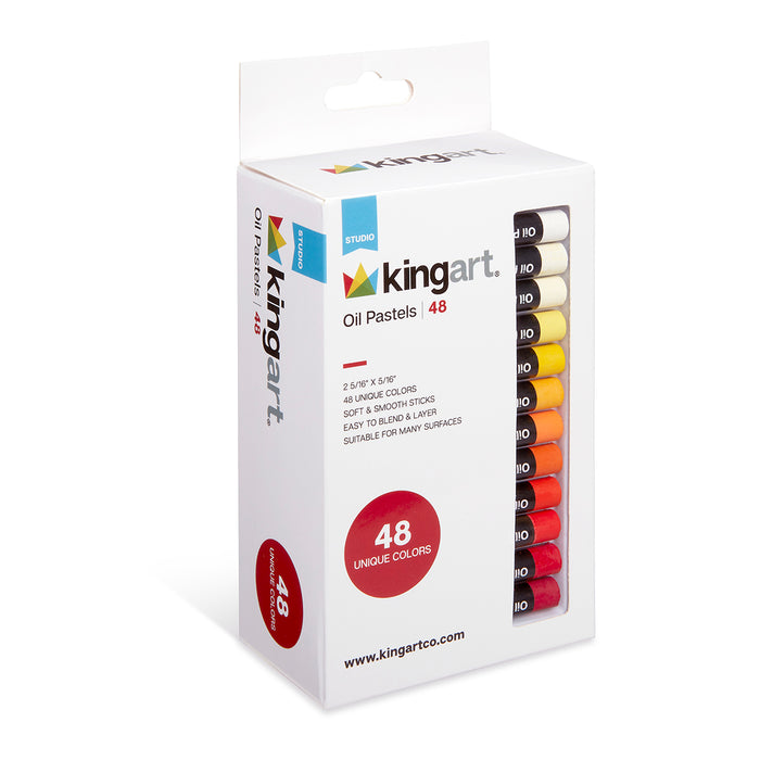 KINGART® Studio Oil Pastels Set, 48 Unique Colors -  - KINGART