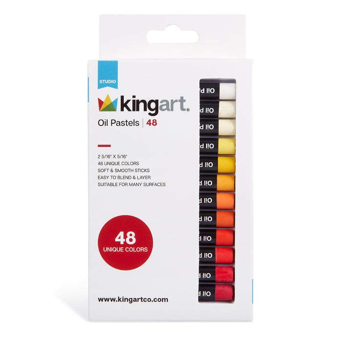 KINGART® Studio Oil Pastels Set, 48 Unique Colors -  - KINGART