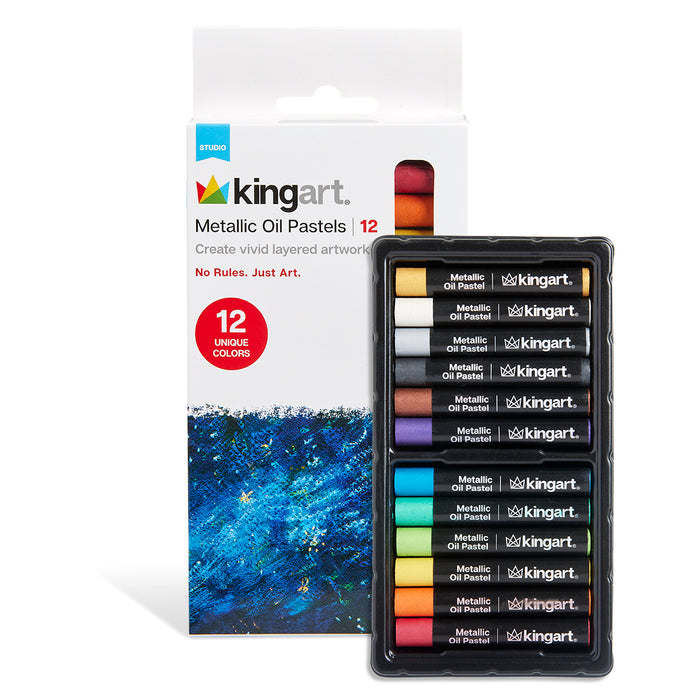 Oil Pastel Set, 12 Metallic Colors