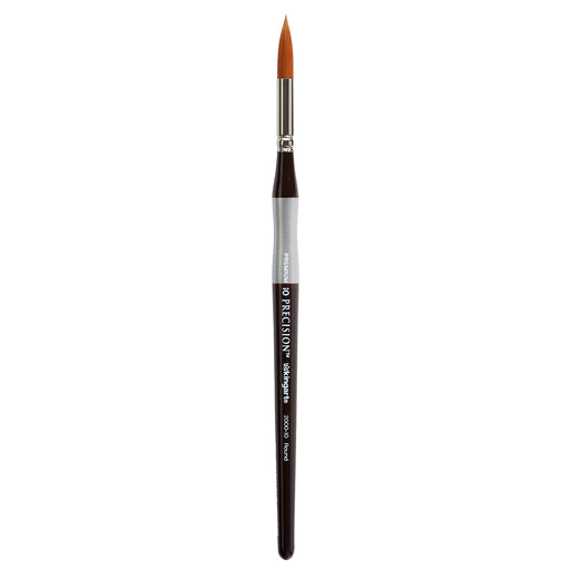 KINGART® Precision™ 2000 Round Series Amber Taklon Brushes, Ergonomic Comfort Handle Premium Artist Brushes - Premium - KINGART