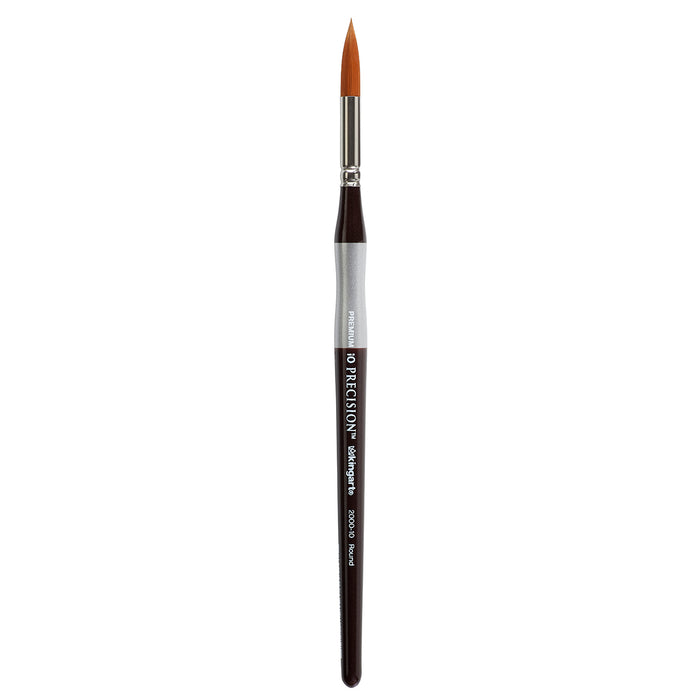 KINGART® Precision™ 2000 Round Series Amber Taklon Brushes, Ergonomic Comfort Handle Premium Artist Brushes - Premium - KINGART