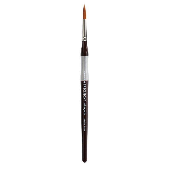 KINGART® Precision™ 2000 Round Series Amber Taklon Brushes, Ergonomic Comfort Handle Premium Artist Brushes - Premium - KINGART