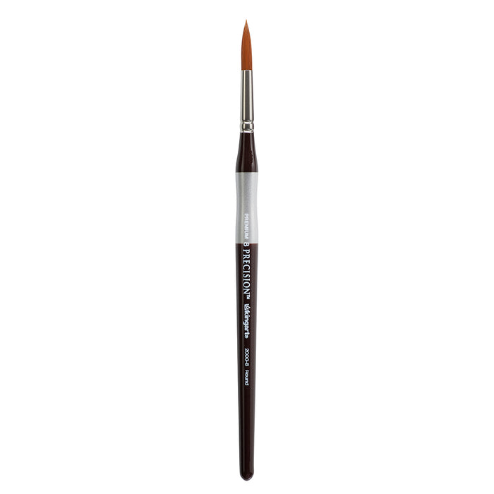 KINGART® Precision™ 2000 Round Series Amber Taklon Brushes, Ergonomic Comfort Handle Premium Artist Brushes - Premium - KINGART