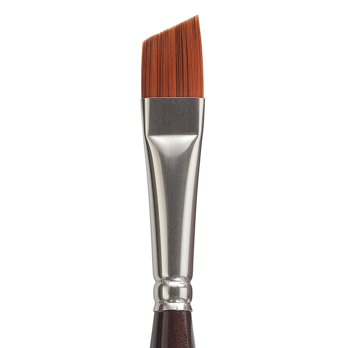 KINGART® Precision™ Premium 2400 Angular Shader Series Artist Brushes, Synthetic Amber Taklon, Ergonomic Comfort Handle, Set of 5 (1/8, 1/4, 3/8, 1/2, 5/8)