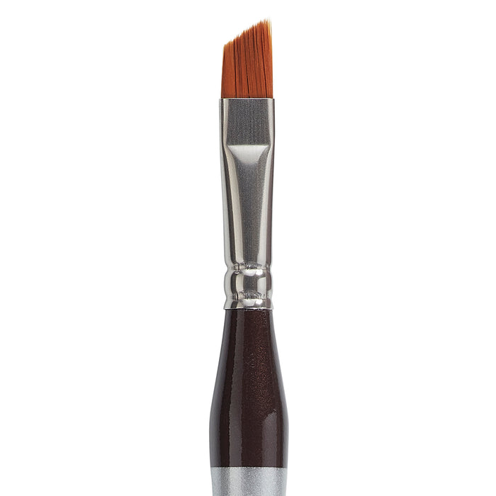 KINGART® Precision™ 2400 Angle Shader Series Amber Taklon Brushes, Ergonomic Comfort Handle -  - KINGART