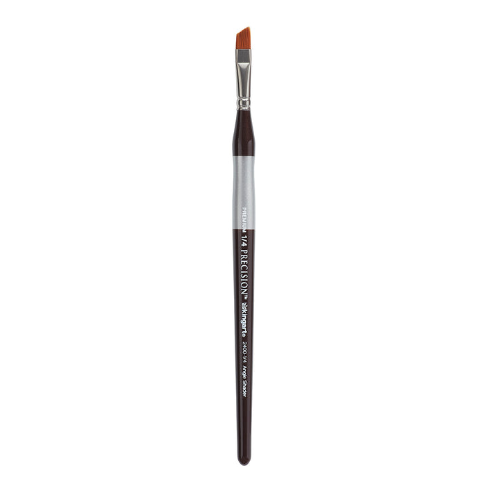 KINGART® Precision™ 2400 Angle Shader Series Amber Taklon Brushes, Ergonomic Comfort Handle -  - KINGART