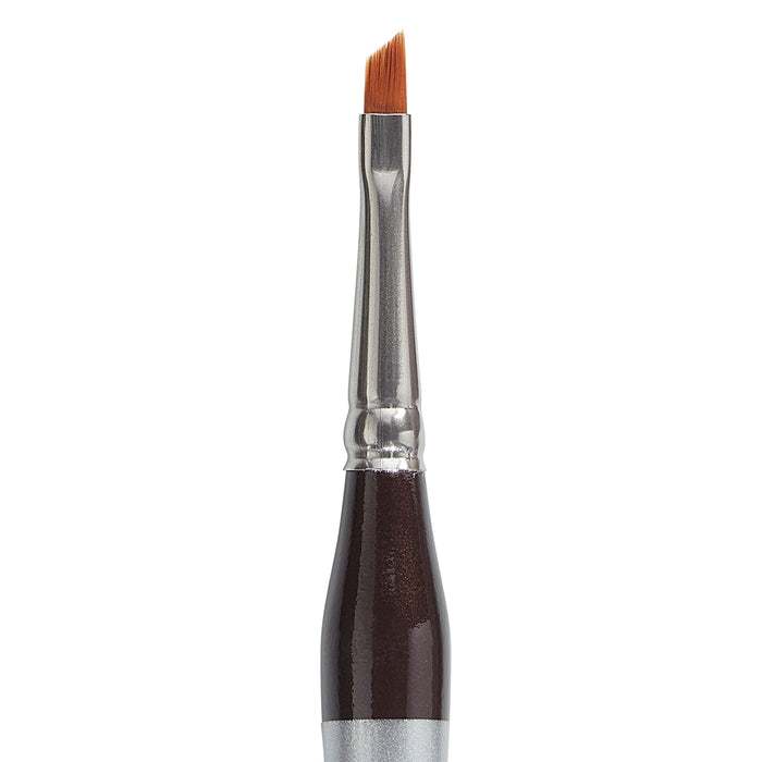 KINGART® Precision™ Premium 2400 Angular Shader Series Artist Brushes, Synthetic Amber Taklon, Ergonomic Comfort Handle, Set of 5 (1/8, 1/4, 3/8, 1/2, 5/8)