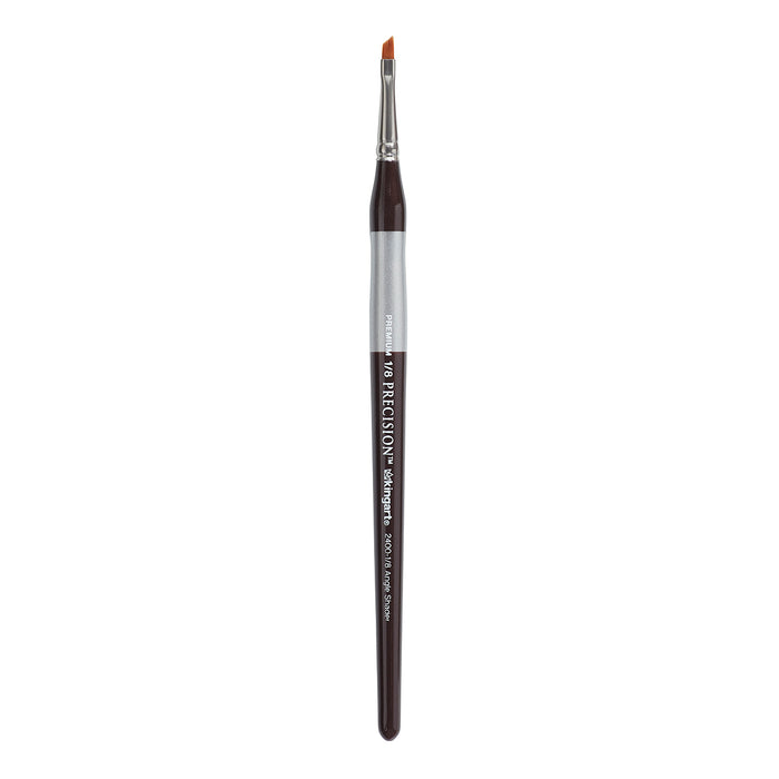 KINGART® Precision™ 2400 Angle Shader Series Amber Taklon Brushes, Ergonomic Comfort Handle -  - KINGART