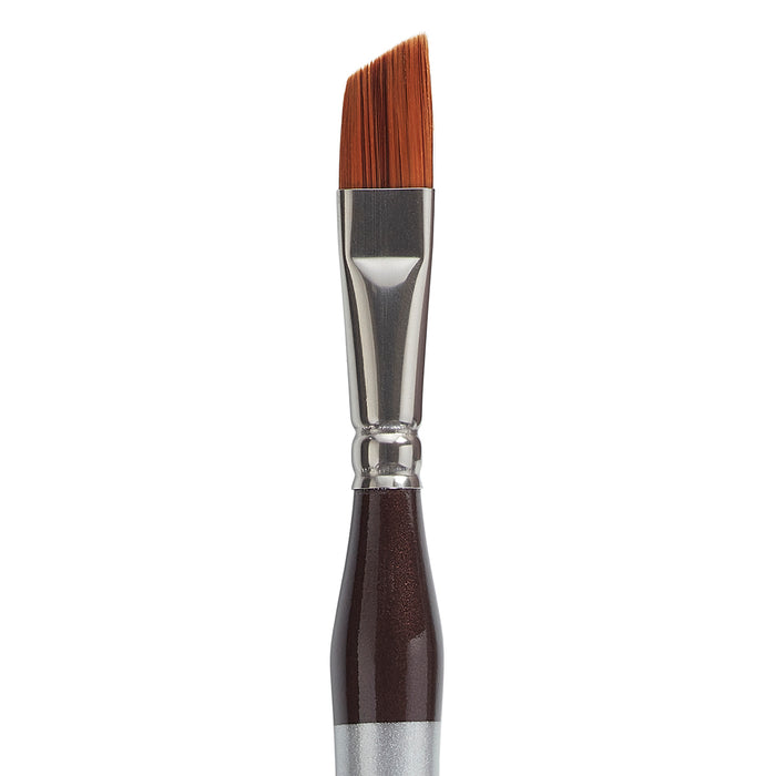 KINGART® Precision™ 2400 Angle Shader Series Amber Taklon Brushes, Ergonomic Comfort Handle -  - KINGART