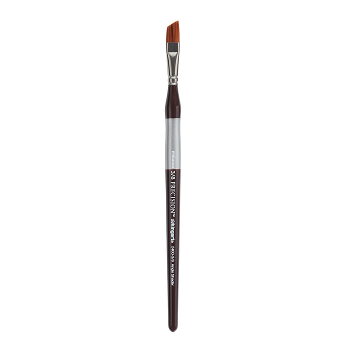 KINGART® Precision™ 2400 Angle Shader Series Amber Taklon Brushes, Ergonomic Comfort Handle -  - KINGART