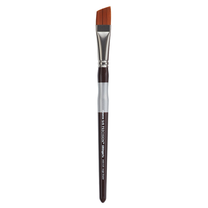 KINGART® Precision™ 2400 Angle Shader Series Amber Taklon Brushes, Ergonomic Comfort Handle -  - KINGART