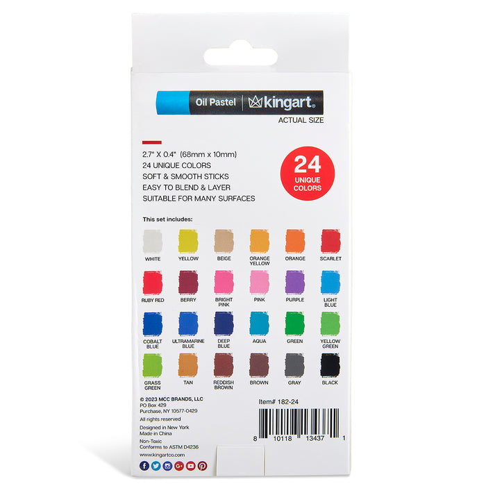 KINGART 24 PC. ARTIST OIL PASTEL SET -  - KINGART