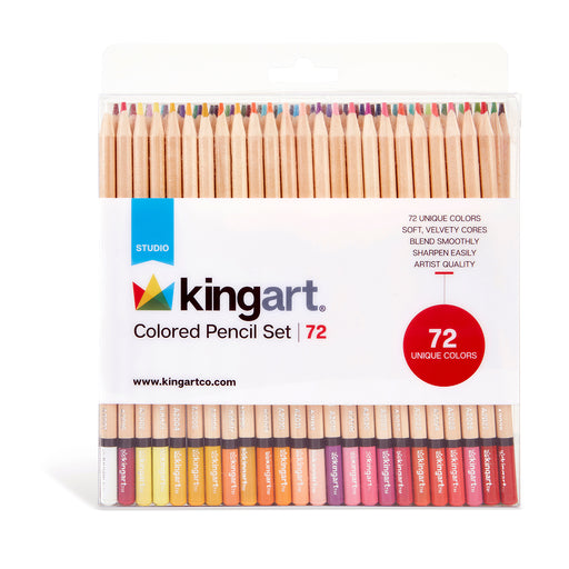 KINGART® Soft Core Colored Pencils Set of 72 Unique Vibrant Colors - Studio - KINGART®