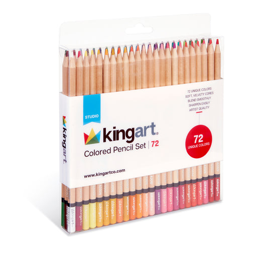 KINGART® Soft Core Colored Pencils Set of 72 Unique Vibrant Colors - Studio - KINGART®