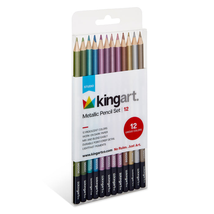 Metallic Colored Pencils, Set of 12 Unique Colors